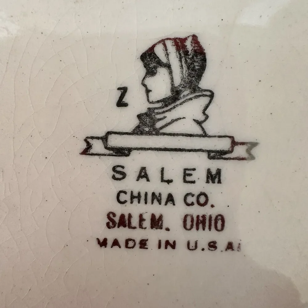 Vintage Salem China Peter Peter Pumpkin Eater Child Bowl Quaker Lady Z USA